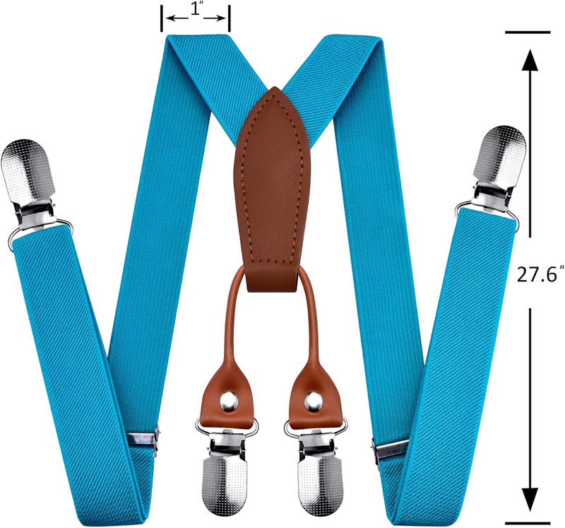 Branduce Solid Color Baby Boy Suspender with 4 Strong Clips Adjustable Kids Y Back Suspenders - Image 3